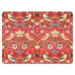 Melamine William Morris Red Strawberry Thief floral tablemats