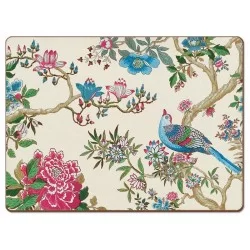 Intricate flower and bird theme, Le Jardin Chinois tablemat version 1