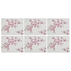 All 6 Pimpernel placemats Pink Blossom floral design