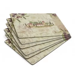 Olive Orchard Pimpernel tablemats fanned out