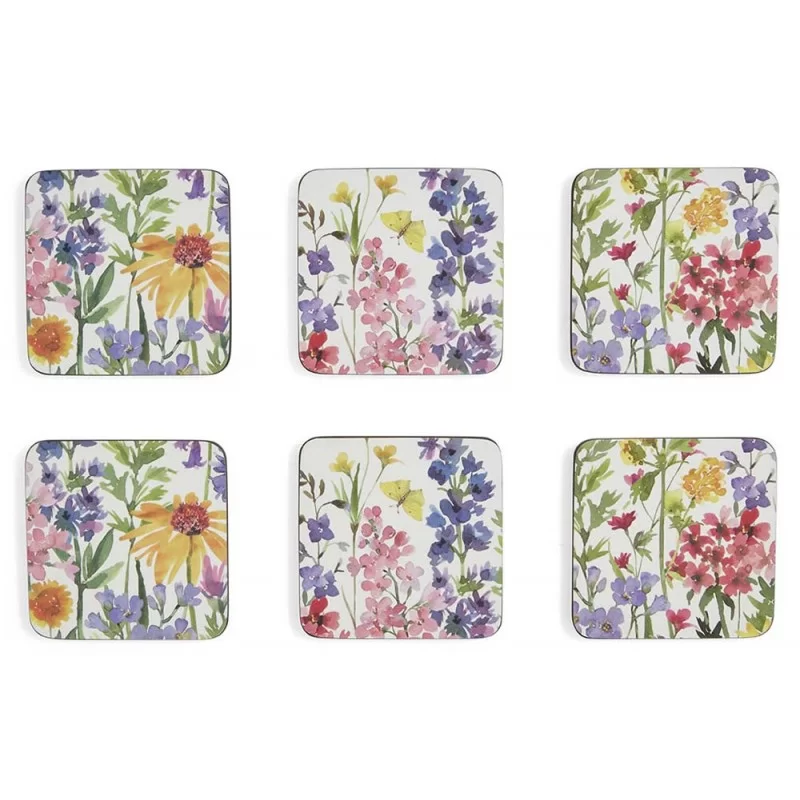 Pimpernel Wildflowers coasters, all 6