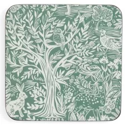 Green Tapestry Sage Pimpernel coaster single
