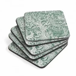 Fanned out view of Tapestry Sage Pimpernel coasters