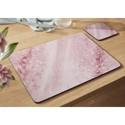 Lifestyle image of Minerals Rose Quartz placemats by Pimpernel on table