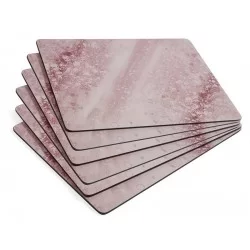 Minerals Rose Quartz placemats by Pimpernel all 6 fanned out