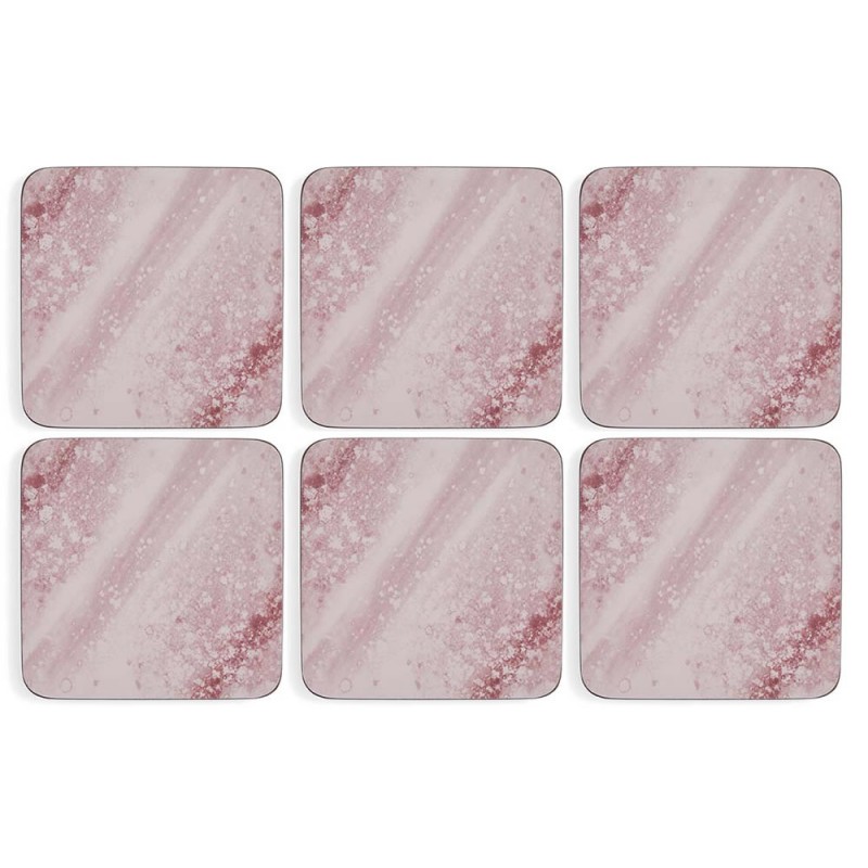 Mineral Rose Quartz Pimpernel Coasters, Pink, Square