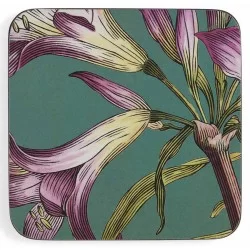 Botanic Garden Flora & Fauna drinks coaster dark green