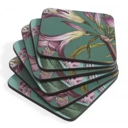 Botanic Garden Flora & Fauna drinks coasters fanned out