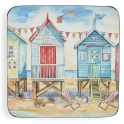 Beach Huts Pimpernel coaster single