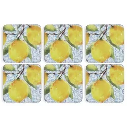 Yellow Amalfi Lemons drinks coasters by Pimpernel