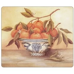 orange toned image of Mediterranean Fruit tablemats melamine by Lady Clare