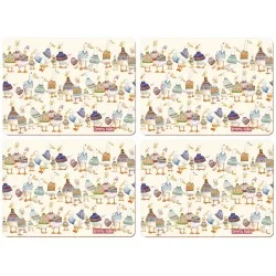 Dapper Ducks placemats melamine by Emma Ball all 4 mats