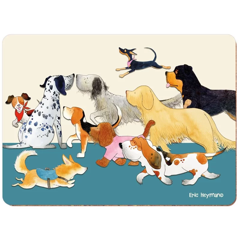 Dogs placemats Paw Blue Blue by Emma Ball