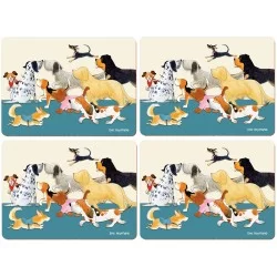 Dogs placemats Paw Blue Blue by Emma Ball all 4