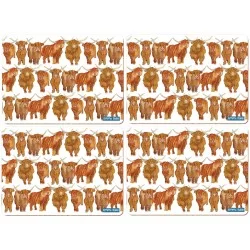 Highland Coo Repeating cow place mats by Emma Ball all 4