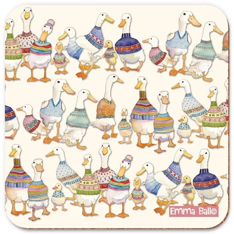 Emma Ball Dapper Ducks coaster set