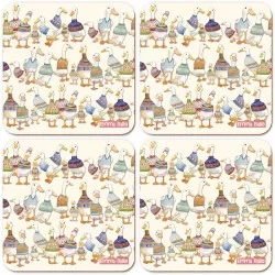 Emma Ball Dapper Ducks melamine coaster set all 4