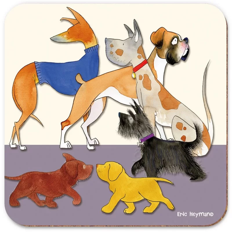Dog coaster set by Emma Ball Paw Club Purple