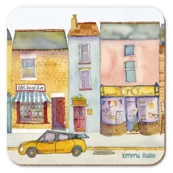 British Market Street drinks coaster set by Emma Ball, sweet shop version