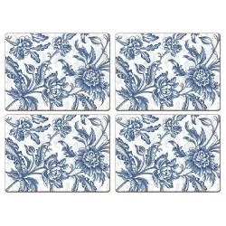 Blue floral Spring Flowers placemats all4 by Cala Home