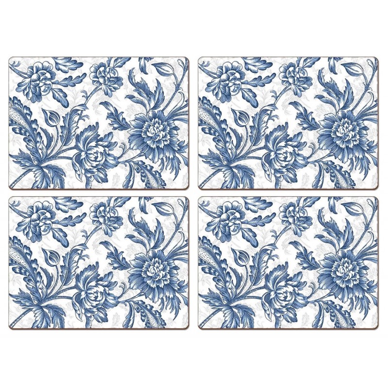 Blue floral Spring Flowers placemats all4 by Cala Home