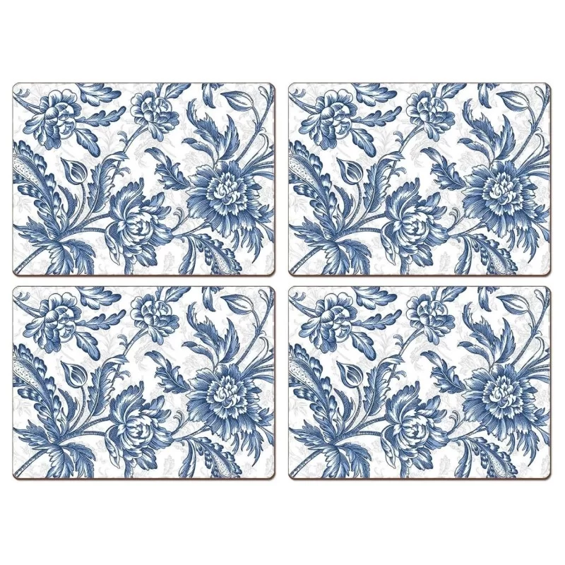 Blue floral Spring Flowers placemats all4 by Cala Home Blue floral Spring Flowers placemats all4 by Cala Home