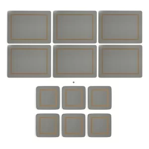 Classic grey placemats and coasters set by Pimpernel