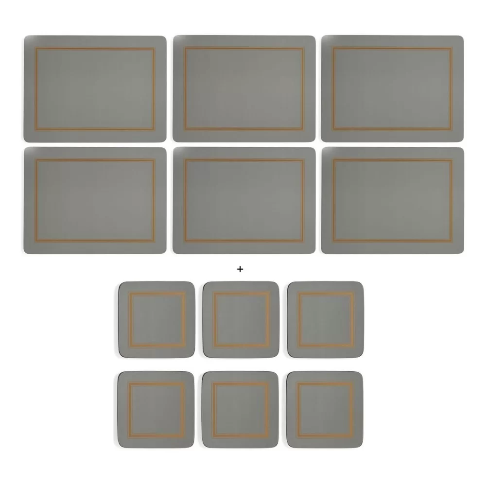 Classic grey placemats and coasters set by Pimpernel Classic grey placemats and coasters set by Pimpernel