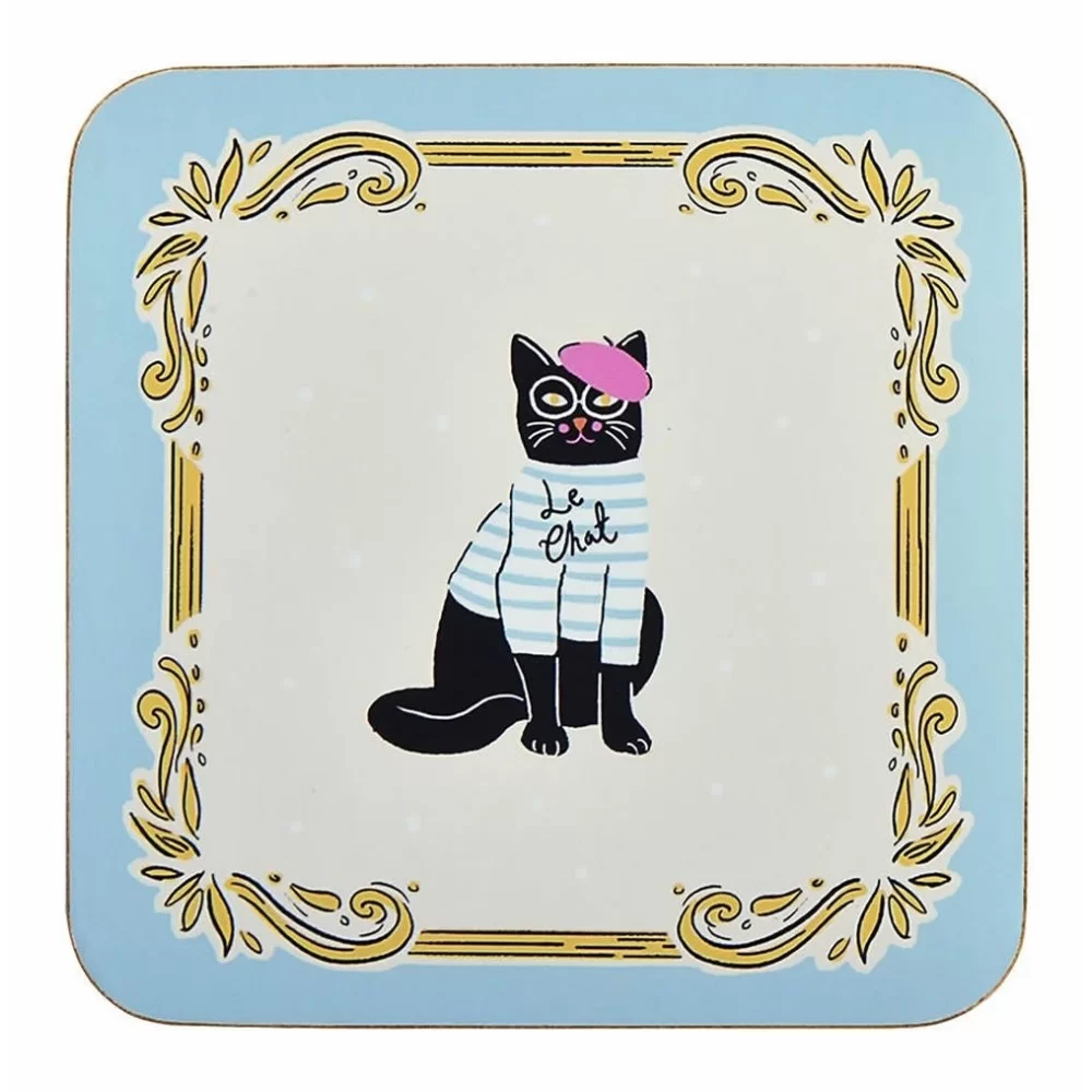 Cool Cats coaster by Ulster Weavers, black cat