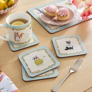 all 4 Cool Cats coaster by Ulster Weavers with mug