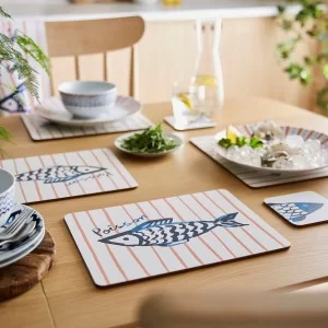 Catch of the Day Fish Placemats on dining table
