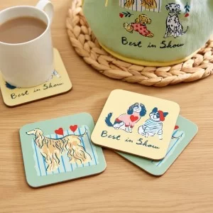 Best In Show Coasters on table with mug