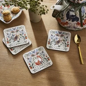 Ulster Weavers Blackthorn Coasters all 4 on dining table