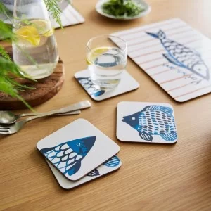 Ulster Weavers Catch of the Day coasters on dining table