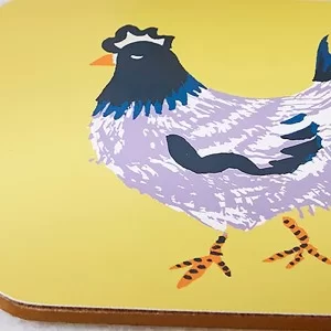 Chick Chicken Set of 4 Coasters by Ulster Weavers close up