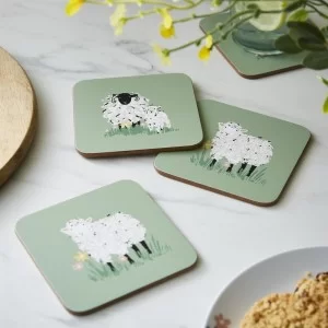 Ulster Weavers Woolly Sheep coasters on table