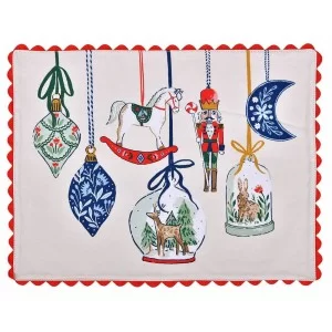 Cotton Placemat Christmas Ornaments single