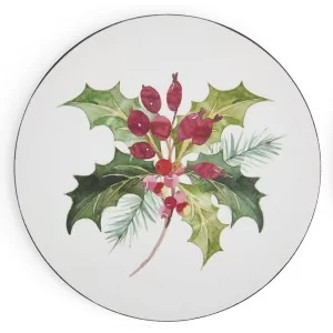 Christmas Holly Round Botanic Garden Placemat single