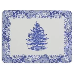 Blue Italian Christmas Placemats by Spode with tree
